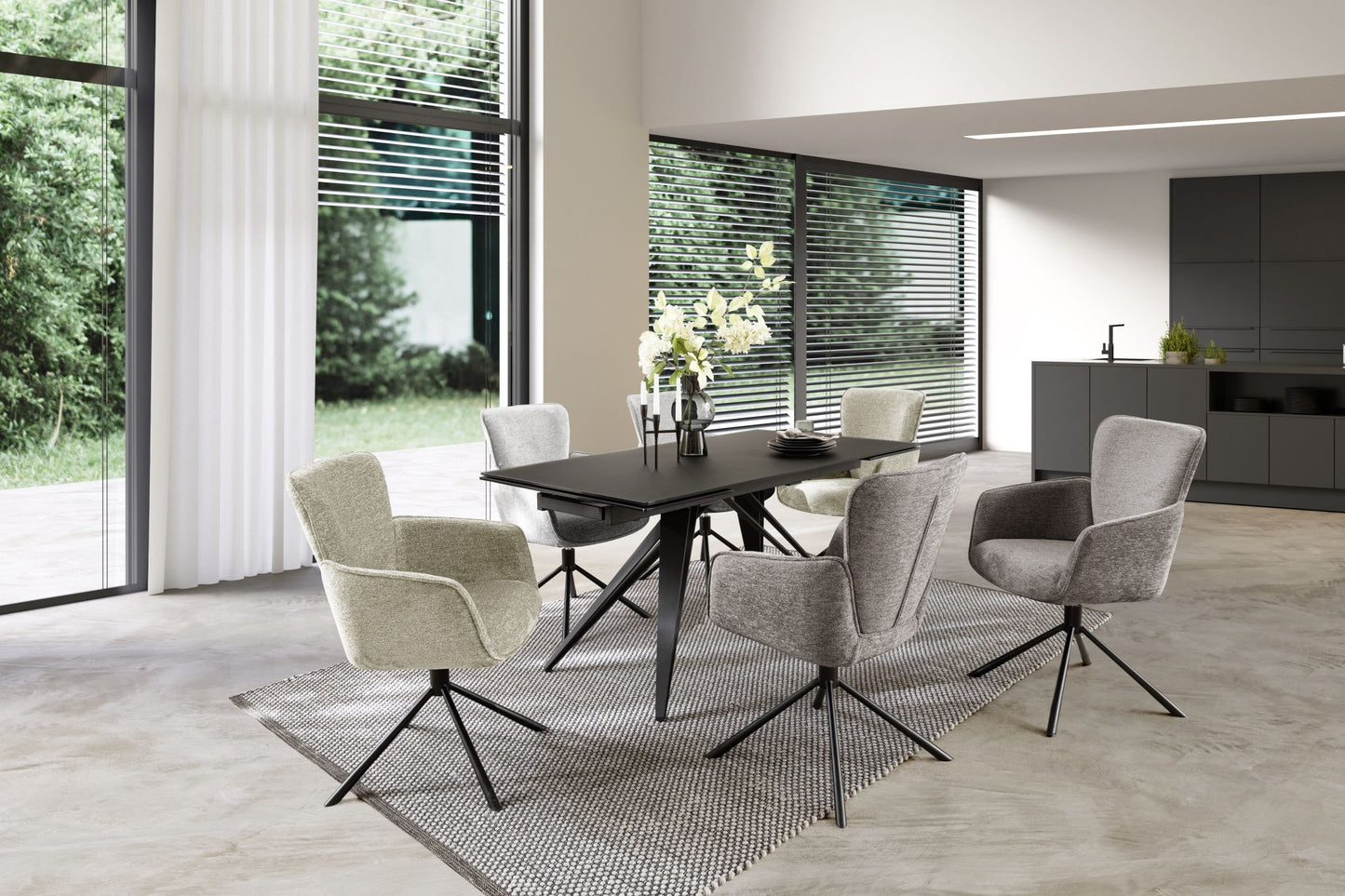 AMBER 4-Fuß Stuhl mit Armlehnen